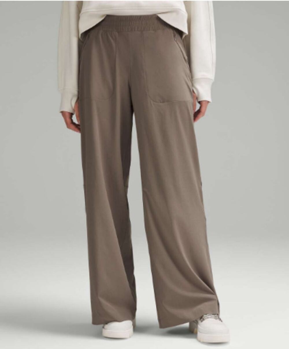 Lululemon Women's Size 10 Swift Mid-Rise Wide-Leg Pants Nomad Taupe 2024